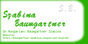 szabina baumgartner business card